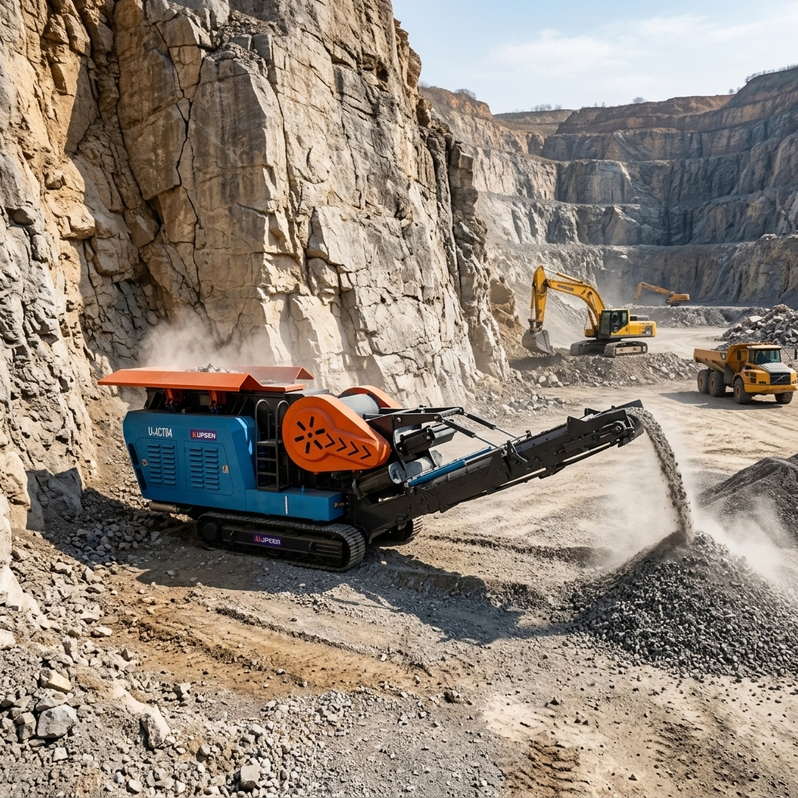 UJC704 tracked mobile jaw crusher