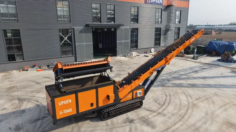 UPSEN UTD40S tracked mobile stacker conveyor