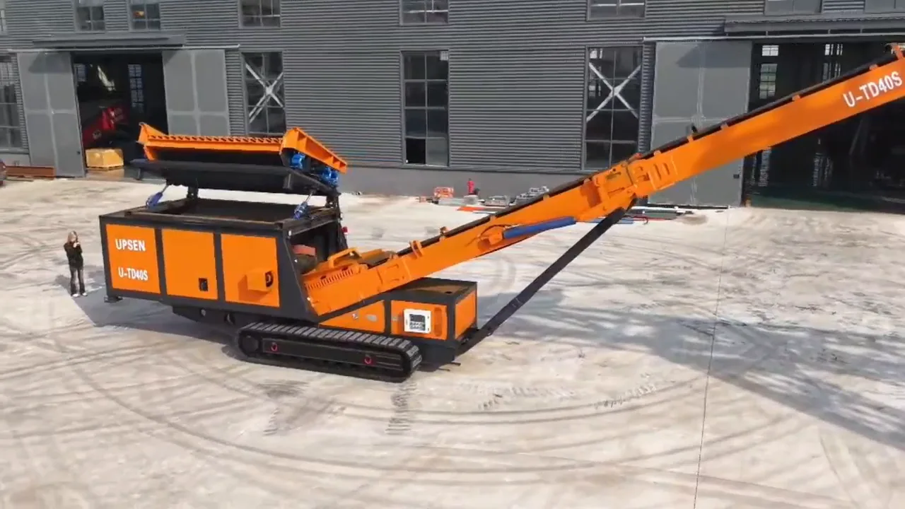 UTD40S Tracked Stacker Conveyor — Working Video 1